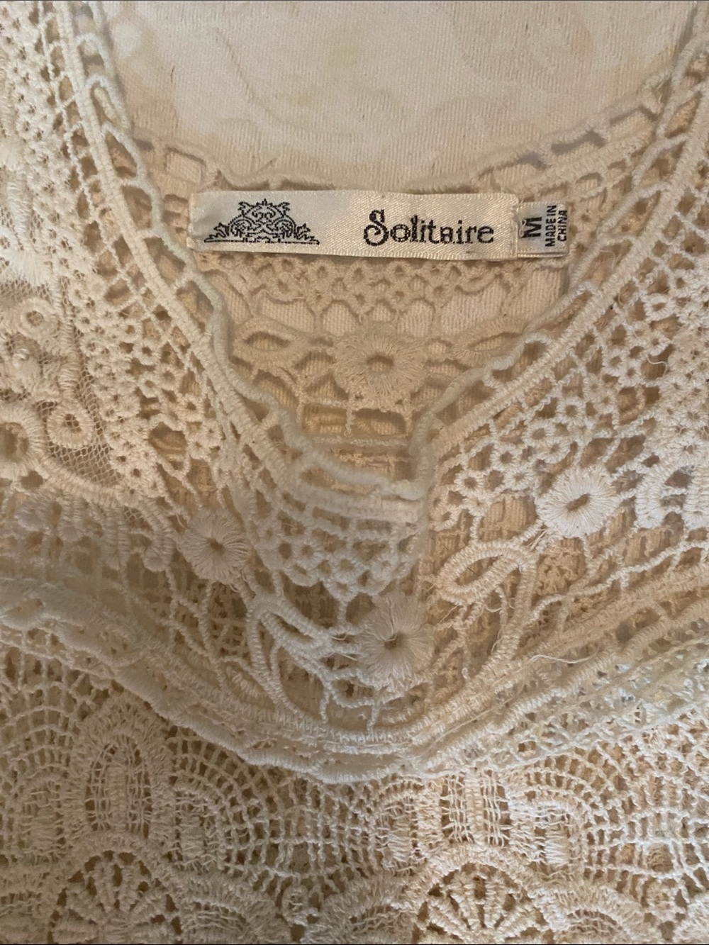 Solitaire Cream Crochet Lace Tank - Picture 2 of 3